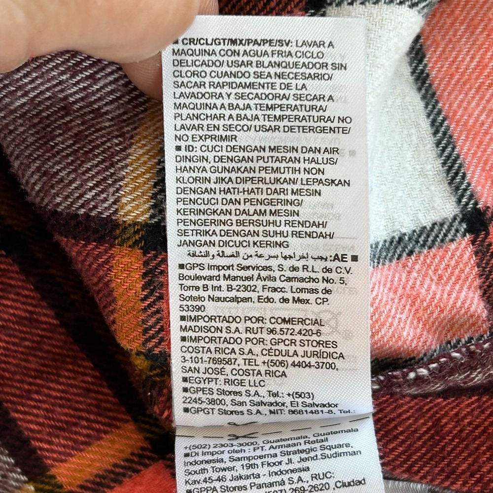 Old Navy Women Boyfriend Shirt XXL Flannel Button‎ Up Grunge Plaid Y2K 17668x - Picture 6 of 10